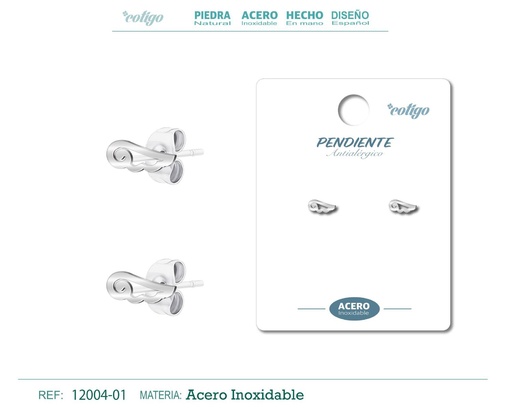 [12004-01] Pendiente de acero inoxidable - Joyería y accesorios de moda