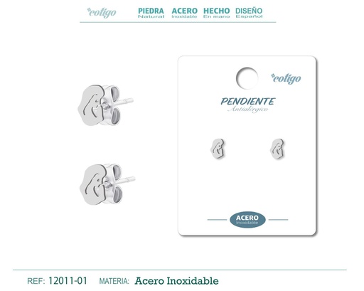 [12011-01] Pendiente de acero inoxidable - Joyería y accesorios de moda