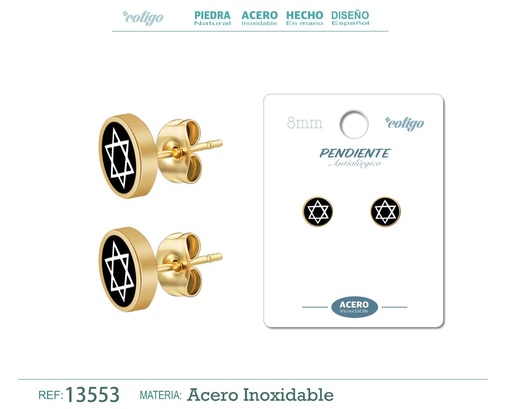 [13553] Pendiente de acero color dorado - Joyería masculina y accesorios de moda