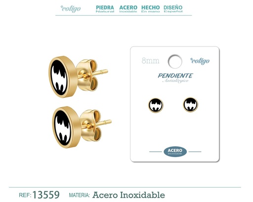 [13559] Pendiente de acero color dorado - Joyería masculina y accesorios de moda