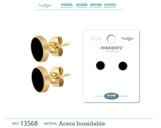 [13568] Pendiente de acero color dorado - Joyería masculina y accesorios de moda