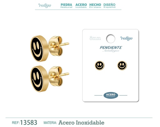 [13583] Pendiente de Acero color Dorado para Hombre - Joyería de acero
