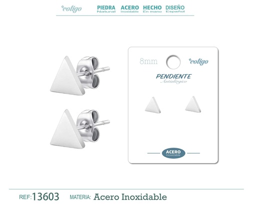 [13603] Pendiente de Acero color Plateado para Hombre - Clásico y sofisticado
