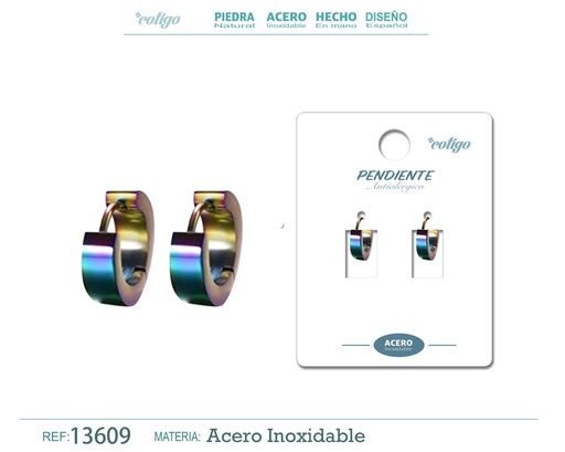 [13609] Pendiente de Acero Multicolor para Hombre - Accesorios únicos