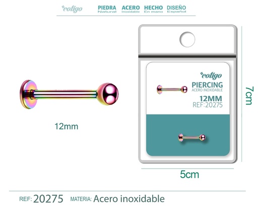 [20275] Piercing de acero antialérgico color multicolor - Joyería y accesorios