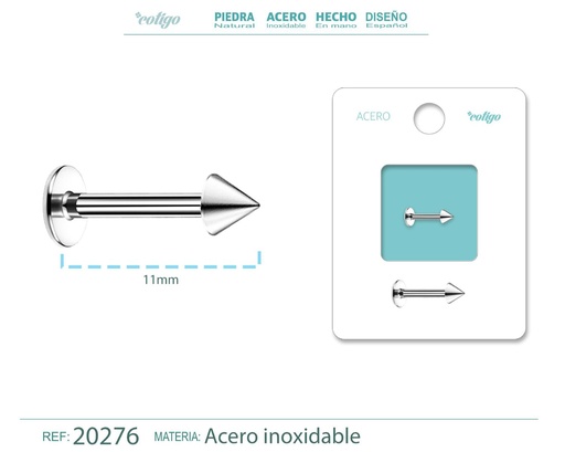 [20276] Piercing de Acero Plateado - Elemento esencial