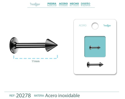 [20278] Piercing de Acero Negro - Accesorios contemporáneos