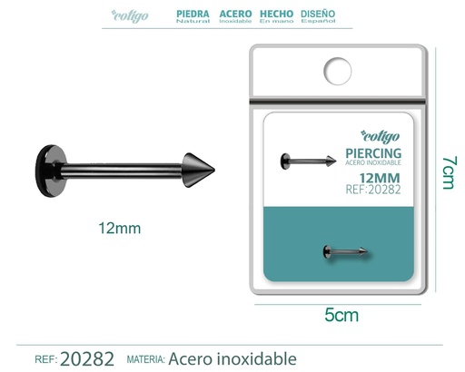 [20282] Piercing de acero antialérgico color negro - Joyería y accesorios