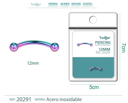 [20291] Piercing de acero antialérgico color multicolor - Joyería y accesorios