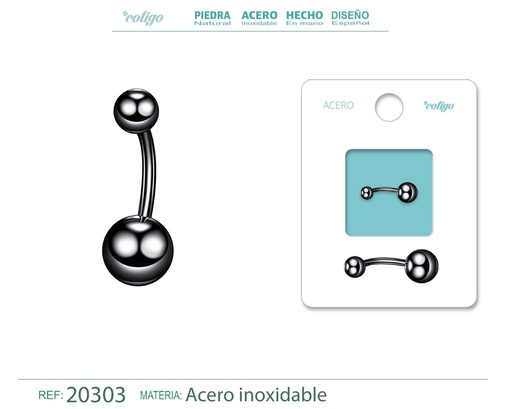 [20303] Piercing de Acero Negro - Accesorios con estilo