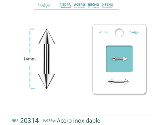 [20314] Piercing de Acero Plateado - Accesorio esencial