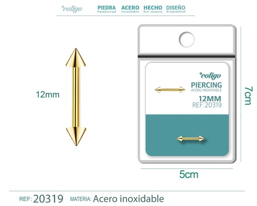 [20319] Piercing de acero antialérgico color dorado - Joyería y accesorios