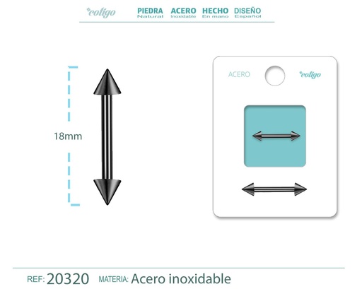 [20320] Piercing de Acero Negro - Acabado distintivo