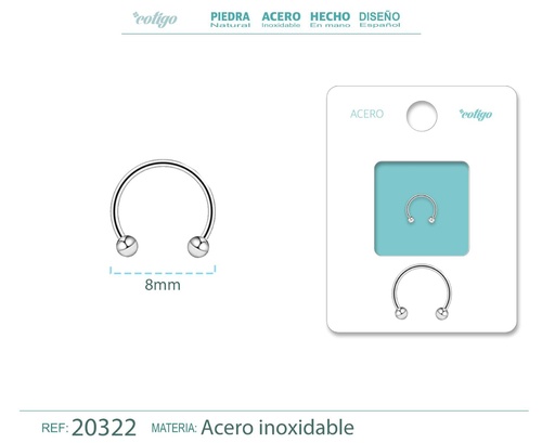 [20322] Piercing de Acero Plateado - Tendencias actuales