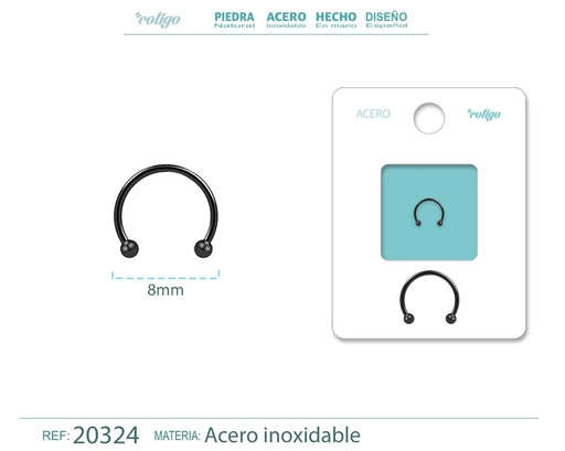 [20324] Piercing de Acero Negro - Para la percha de accesorios