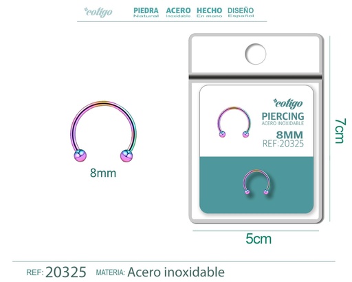 [20325] Piercing de acero antialérgico color multicolor - Joyería y accesorios