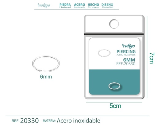 [20330] Piercing de acero antialérgico color plateado - Joyería y accesorios