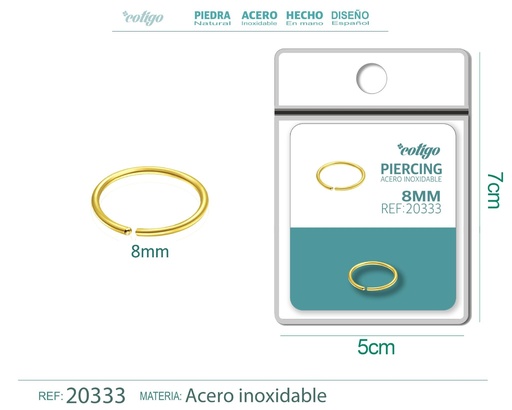[20333] Piercing de acero antialérgico color dorado - Joyería y accesorios