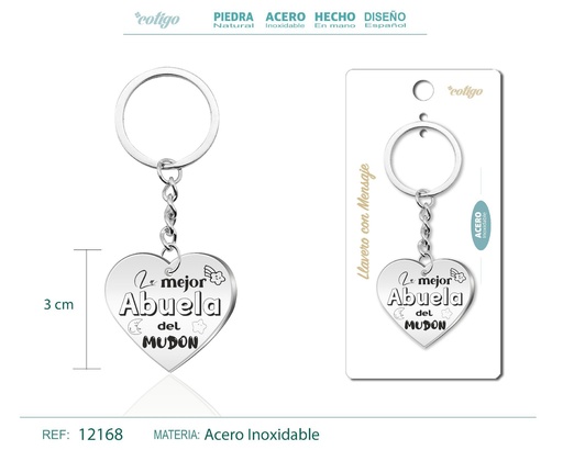 [12168] Llavero de acero con mensaje - Accesorios de regalo y personalización