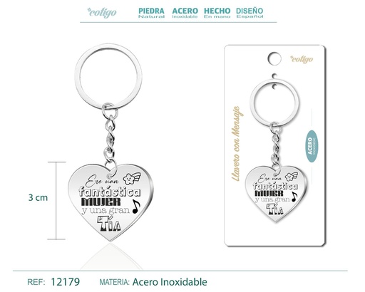[12179] Llavero de acero con mensaje - Accesorios de regalo y personalización