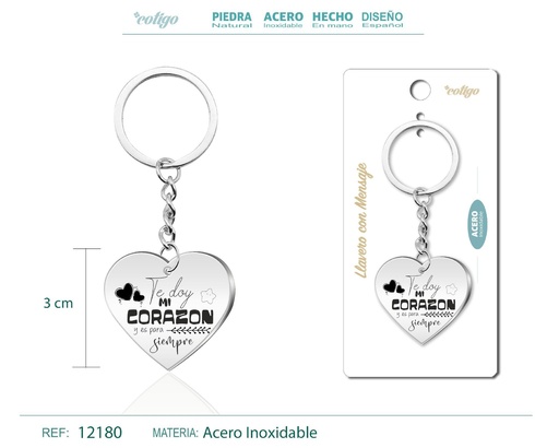 [12180] Llavero de acero con mensaje - Accesorios de regalo y personalización