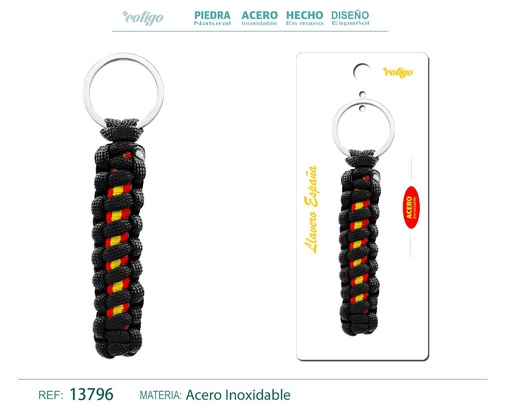 [13796] Llavero de cuerda con aro de acero - Accesorios y llaveros