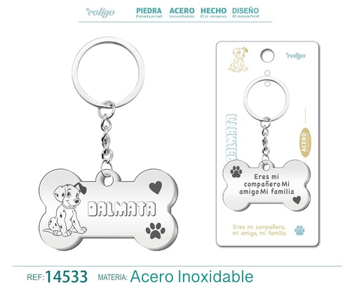 [14533] Llavero de acero con perro dálmata - Accesorios de mascotas