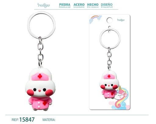[15847] Llavero de cuerda color macarrón - Accesorios de moda y llaveros coloridos