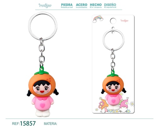 [15857] Llavero de cuerda color macarrón - Accesorios de moda y llaveros coloridos