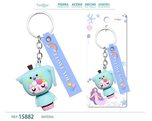 [15882] Llavero San Cristóbal de acero inoxidable - Accesorios religiosos y de estilo