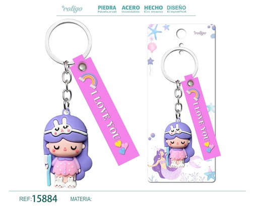 [15884] Llavero San José Obrero de acero inoxidable - Accesorios religiosos y de estilo