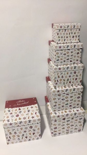 [255234] Caja de regalo navidad 5pcs - Adorno navideño