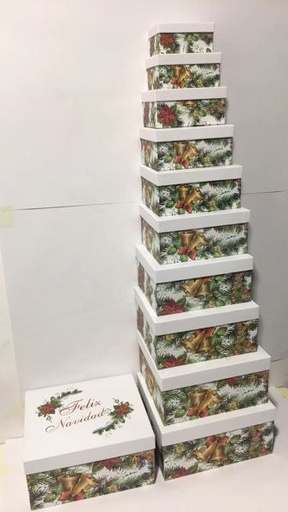 [255242] Caja de regalo navidad 10pcs feliz navidad - Adorno navideño