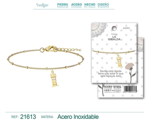 [21613] Pulsera La Giralda acero plateado - Joyería simbólica