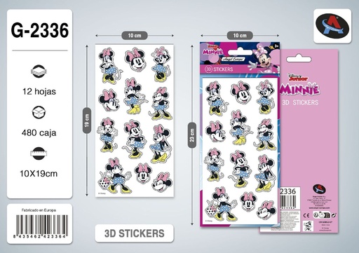 [8435462423364] Pegatinas de Minnie 1 - Papelería y Sorpresas