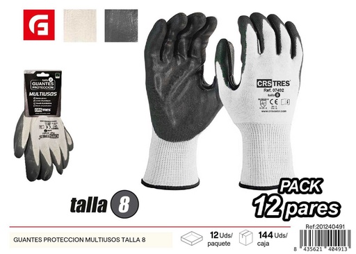 [201240491] Guantes de protección multiusos talla 8 - Seguridad y protección laboral