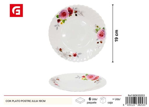 [180630253] Plato de postre Julia de 19cm - Vajilla decorativa