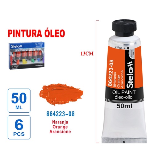 [864223] Pintura al óleo naranja 50ml - Material artístico