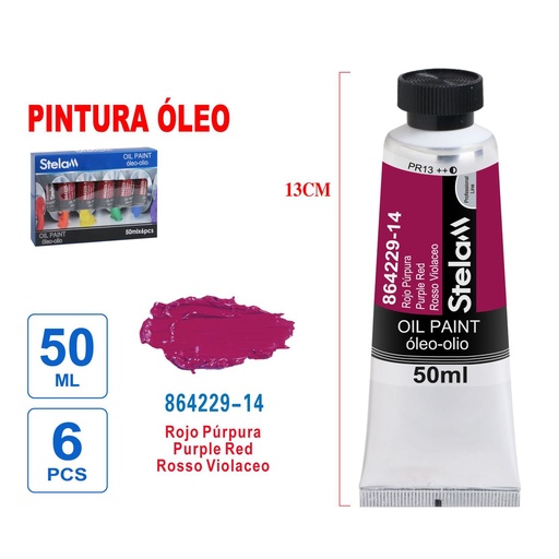 [864229] Pintura al óleo rojo púrpura 50ml - Material artístico