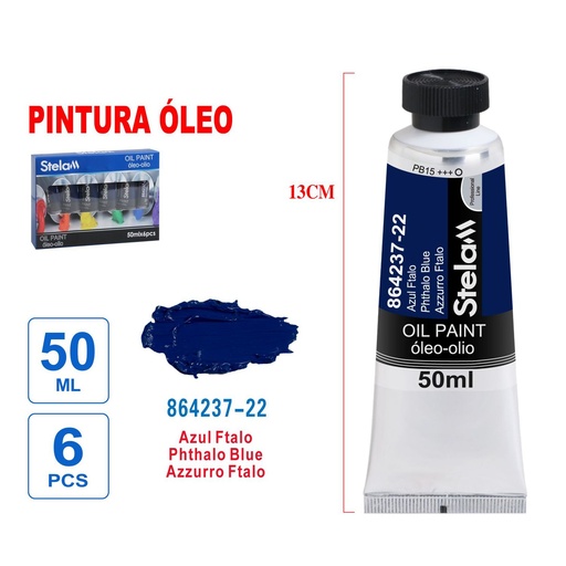 [864237] Pintura al óleo azul ftalocianina 50ml - Material artístico