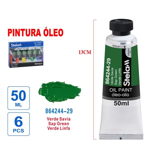 [864244] Pintura al óleo verde hierba 50ml - Material artístico