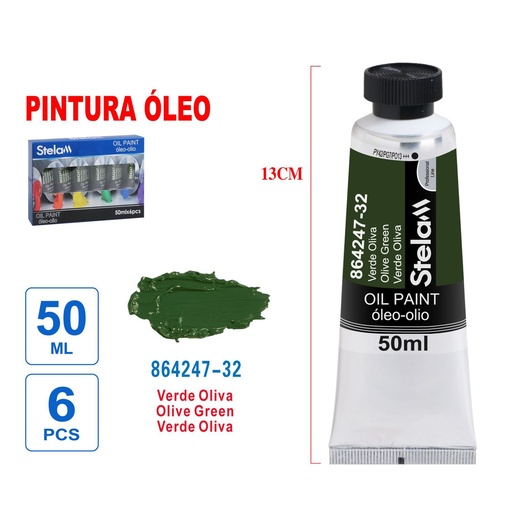 [864247] Pintura al óleo verde oliva 50ml - Material artístico