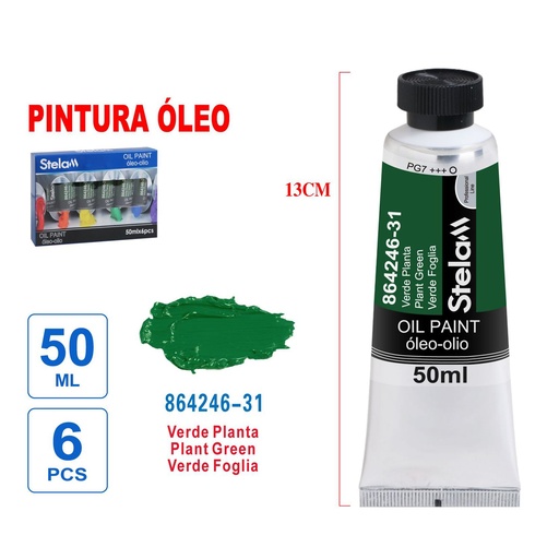 [864246] Pintura al óleo verde de plantas 50ml - Material artístico