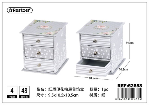 [52658] Caja joyero con cajón de cartón impresa - Artículos de regalo