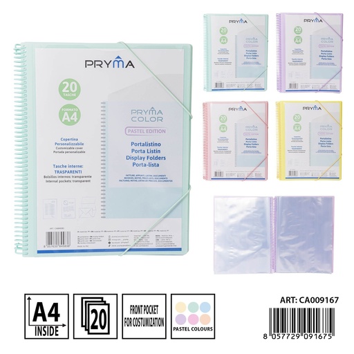 [0237211] Carpeta espiral serie pastel 20 páginas - Archivadores y material de oficina