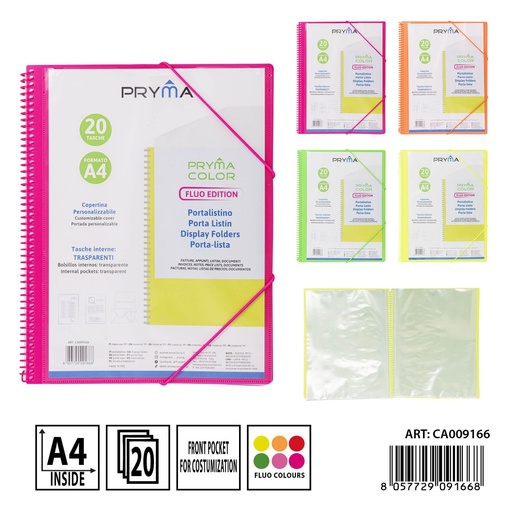 [0237210] Carpeta espiral fluo 20 páginas 24x31x2cm - Papelería