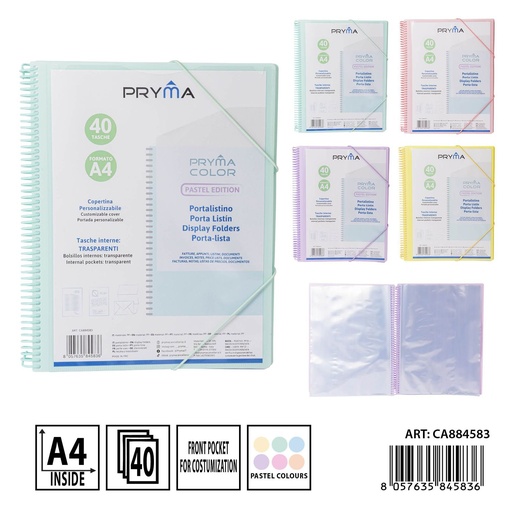 [0234945] Carpeta espiral serie pastel 40 páginas 24x31x2.5 - Papelería
