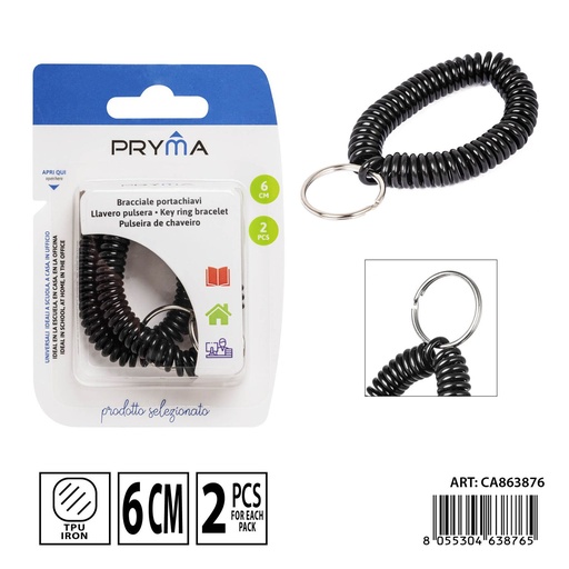 [0237913] Pulsera espiral para llaves 6cm 2 piezas - Accesorios