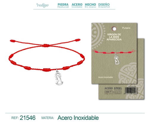 [21546] Pulsera de 7 nudos con Virgen de la Bien Aparecida - Joyería y accesorios