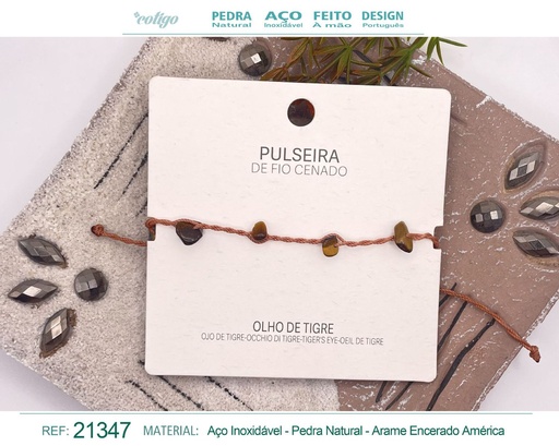 [21347] Pulsera de hilo encerado con Ojo de Tigre - Joyería y amuletos